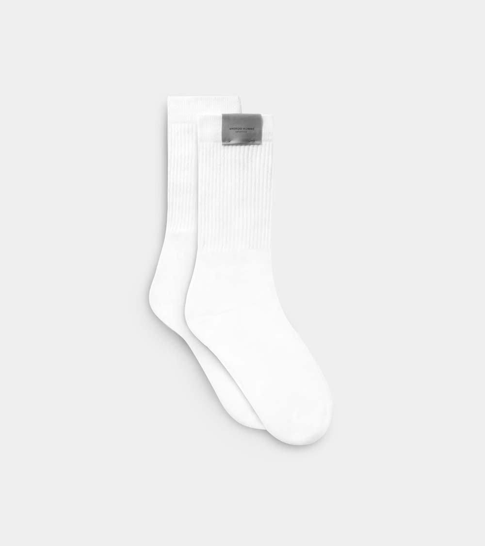 AH Label Crew Sock | White AHA231-09
