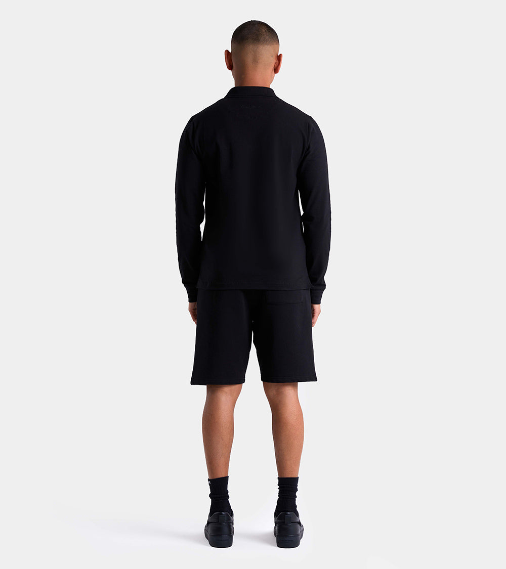 Long Sleeve Zip Polo | Black AHTA234-05