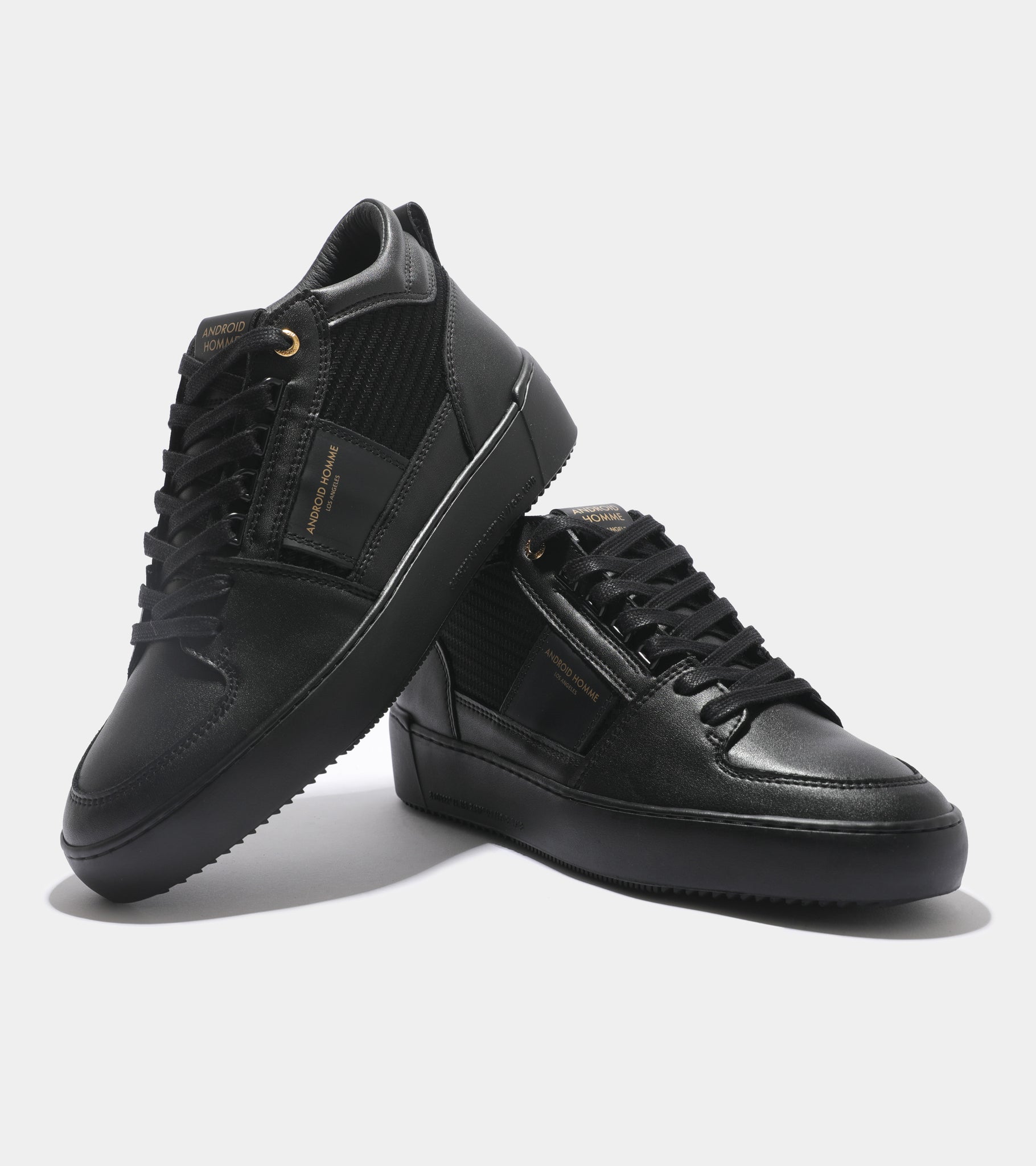 Ecom imagery of the Point Dume Black Carbon Fibre Android Homme Trainers.