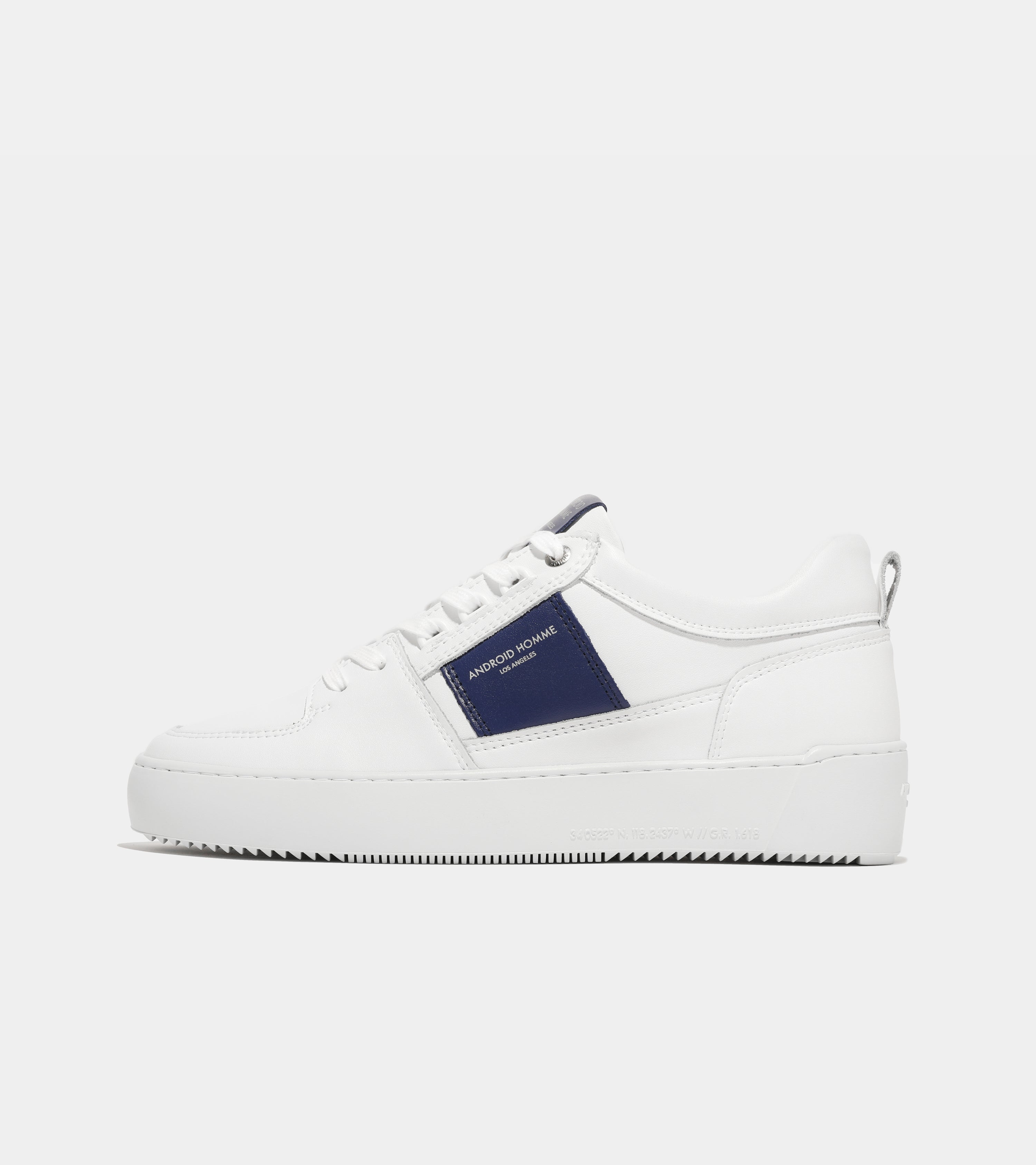 Point Dume Low | White Leather Blue AHP234-24