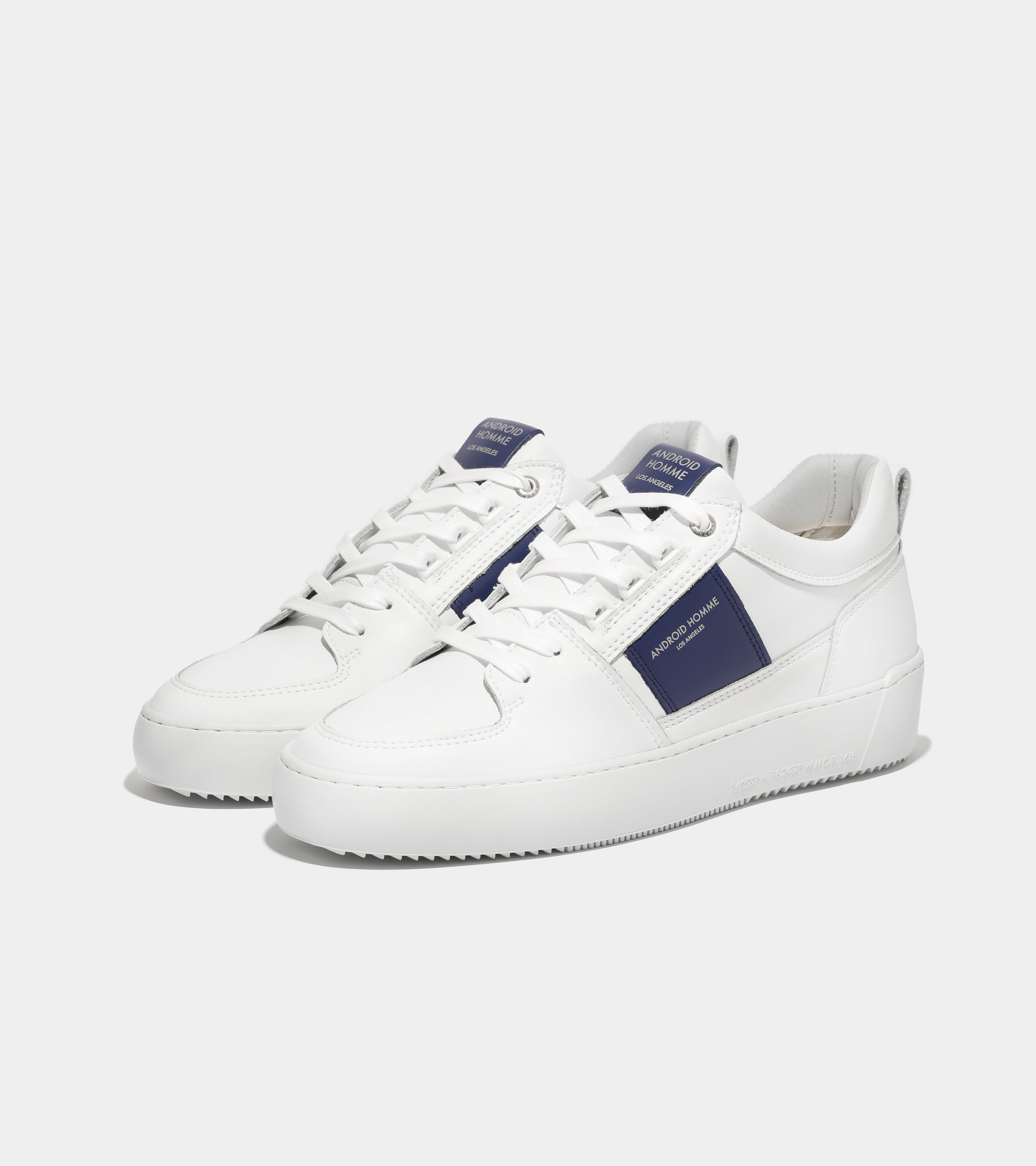Point Dume Low | White Leather Blue AHP234-24