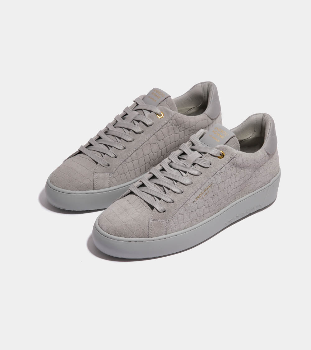 Zuma | Grey Caiman Croc Emboss Suede AHP241-13