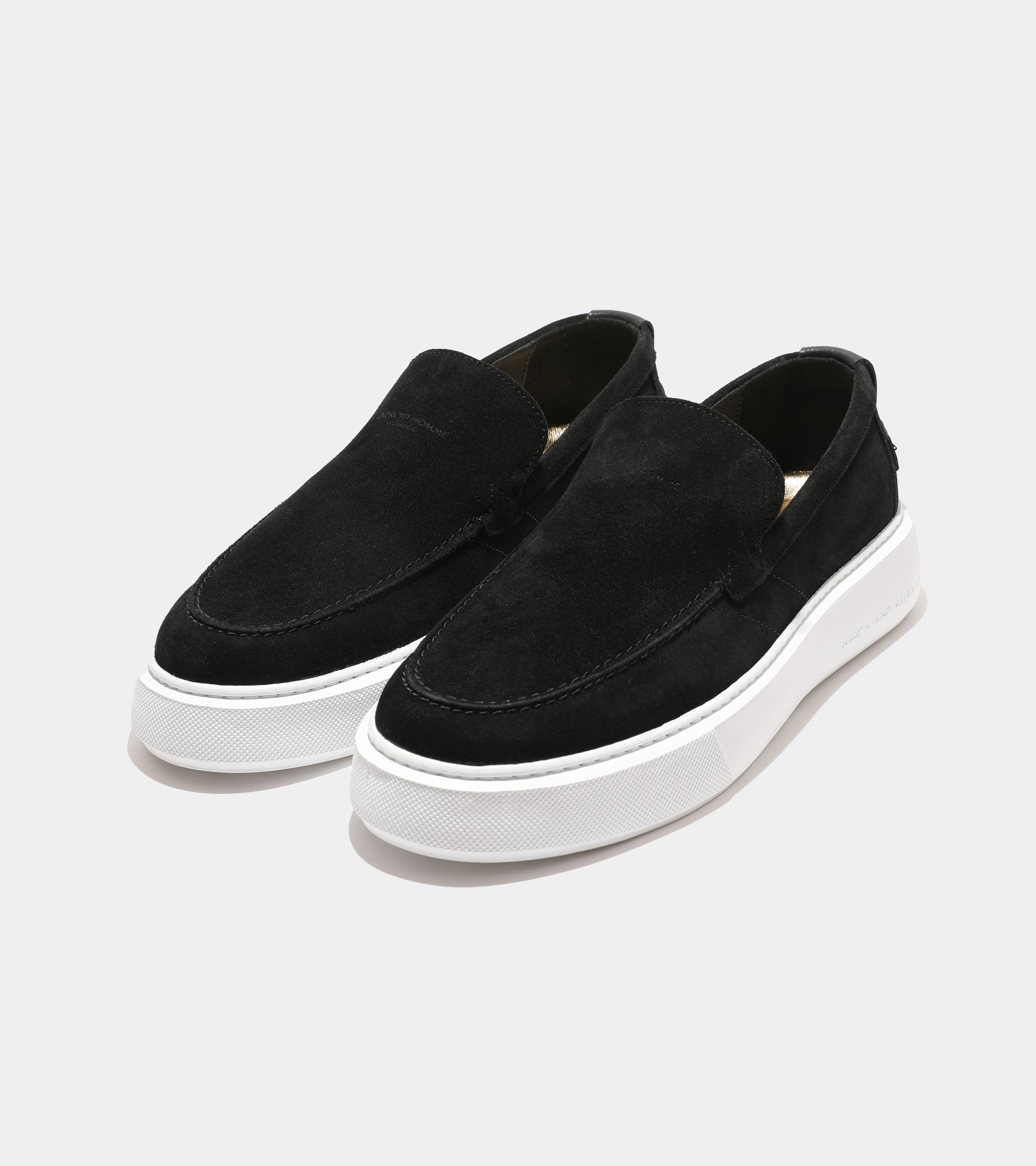 Oversized Loafer | Black  Suede AHP244-03