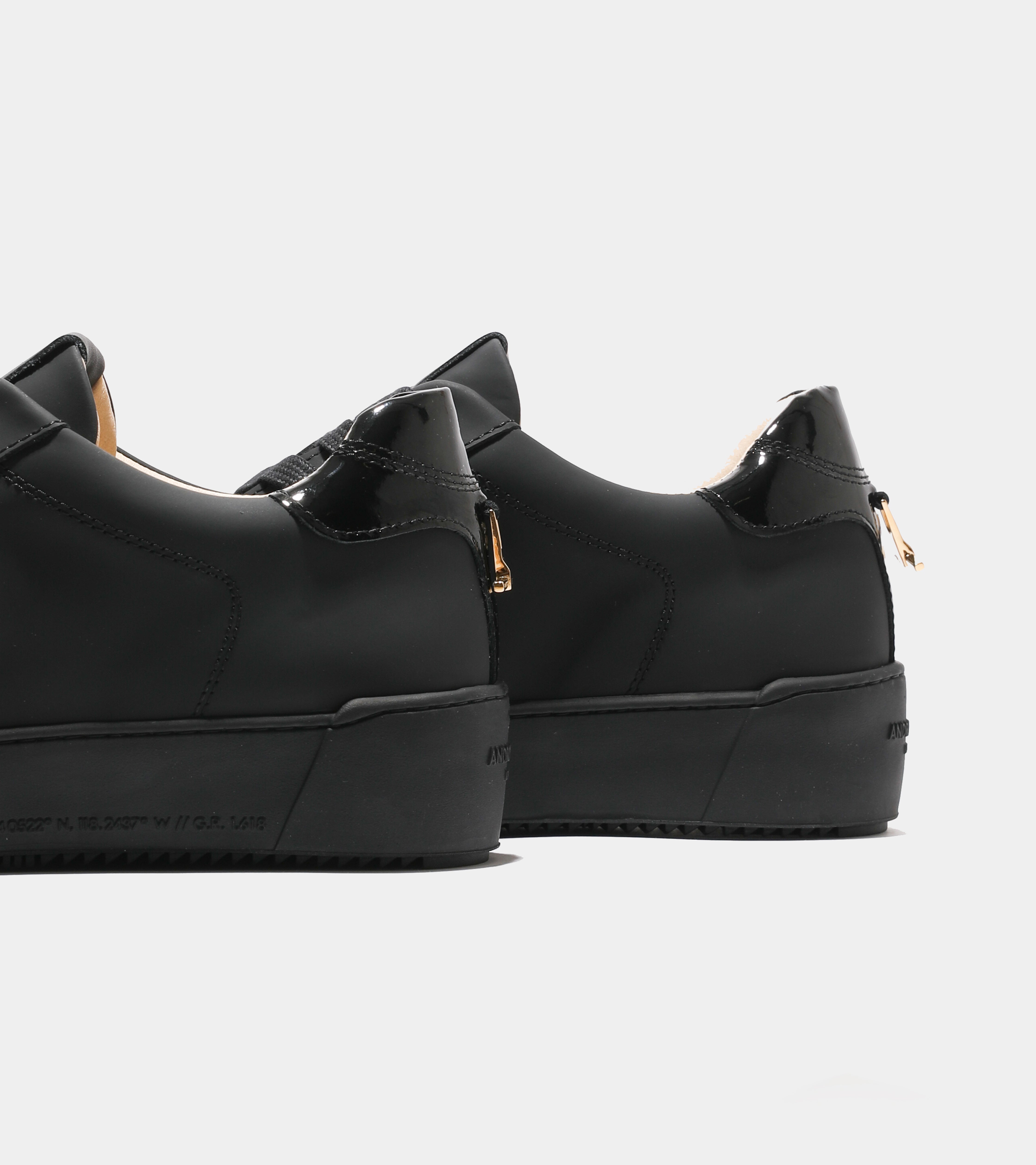 Zuma | Black Patent and Rubberised Leather  AHP244-17