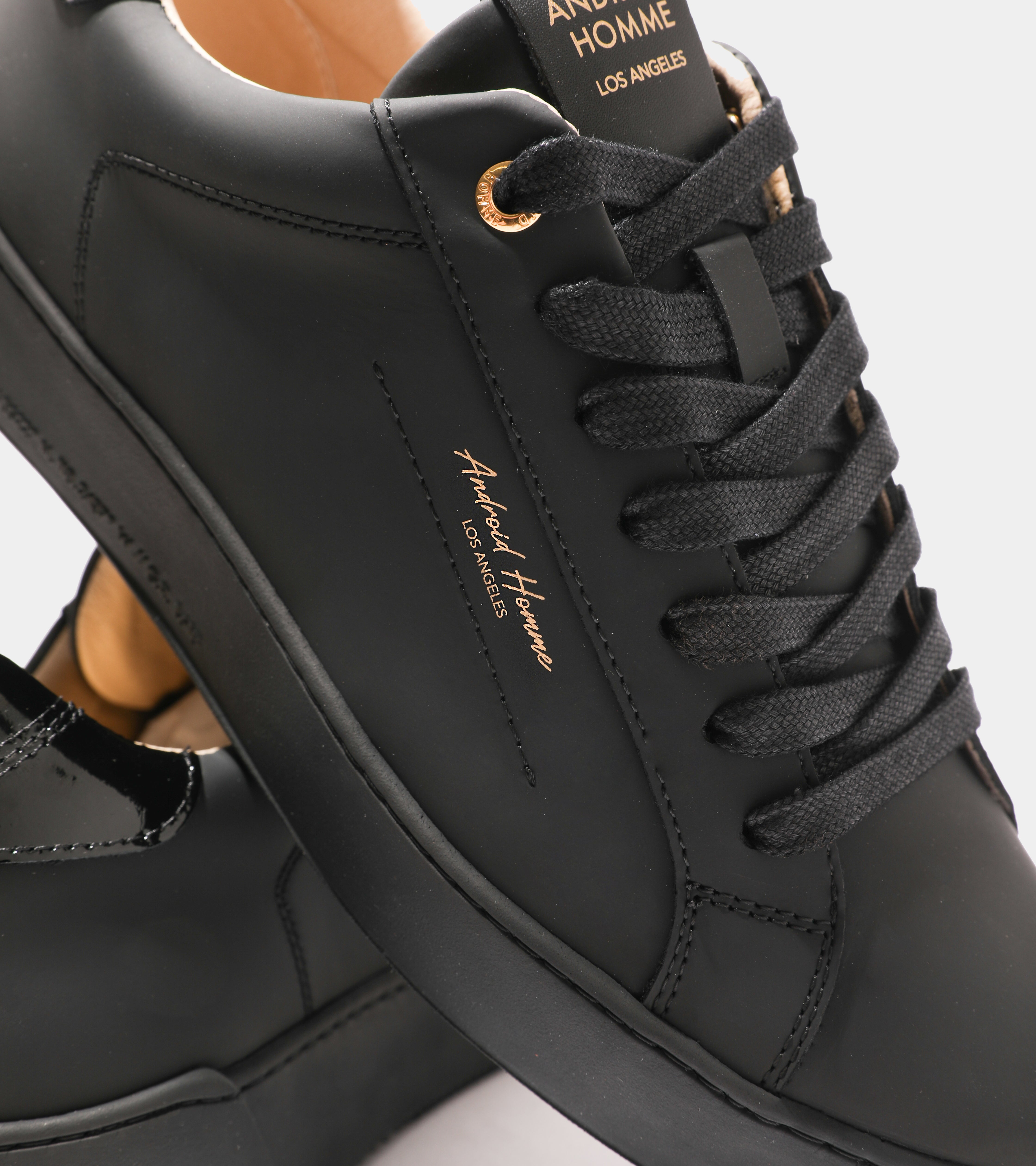 Zuma | Black Patent and Rubberised Leather  AHP244-17