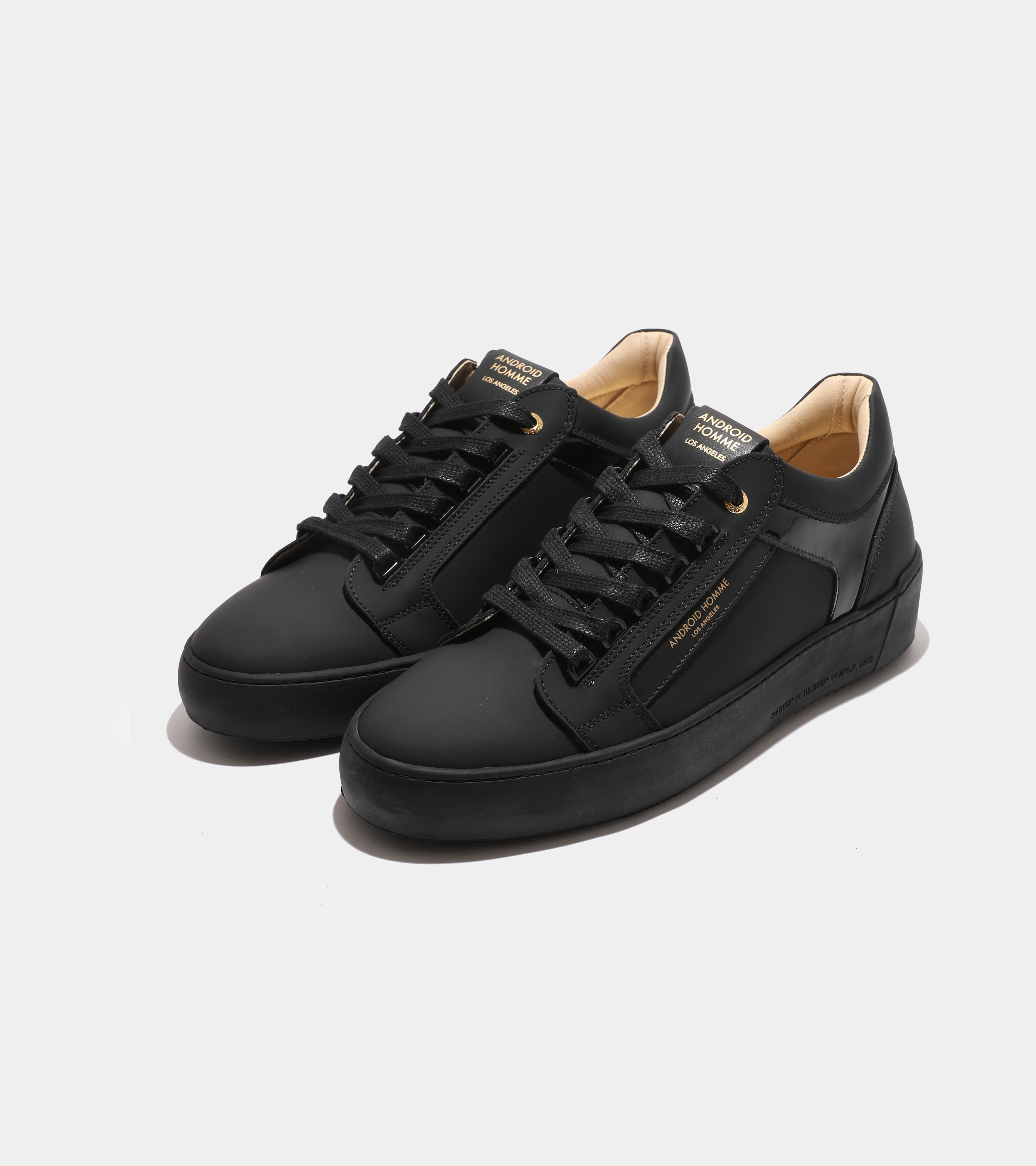 Venice | Black Patent and Rubberised Leather  AHP244-18