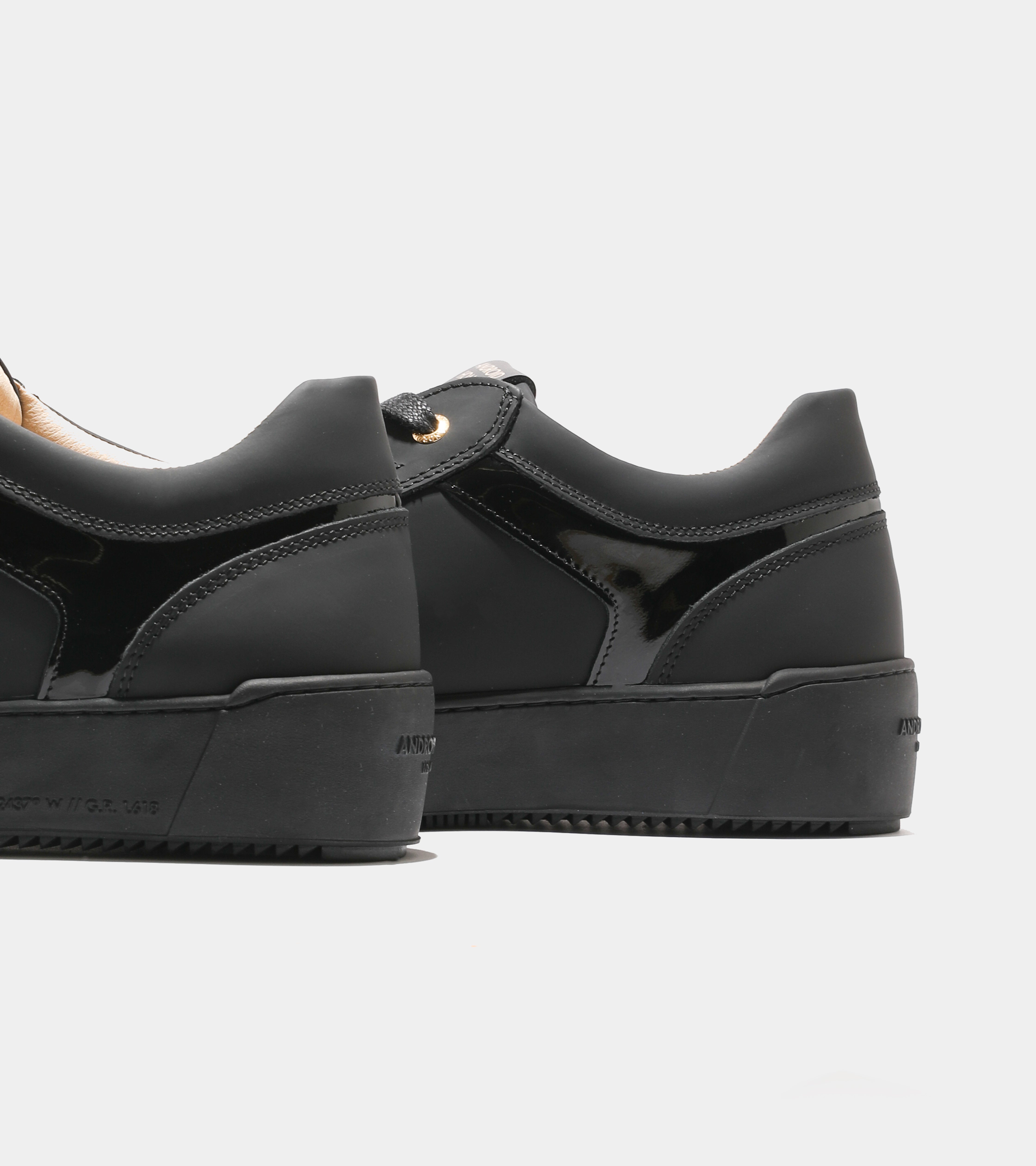 Venice | Black Patent and Rubberised Leather  AHP244-18