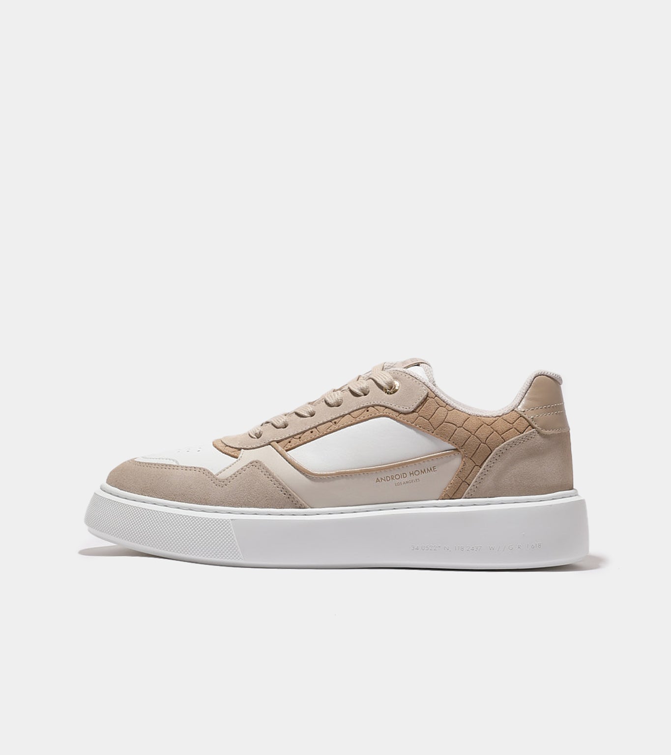 Oversized Forum Court | Beige Caiman Croc AHP244-32