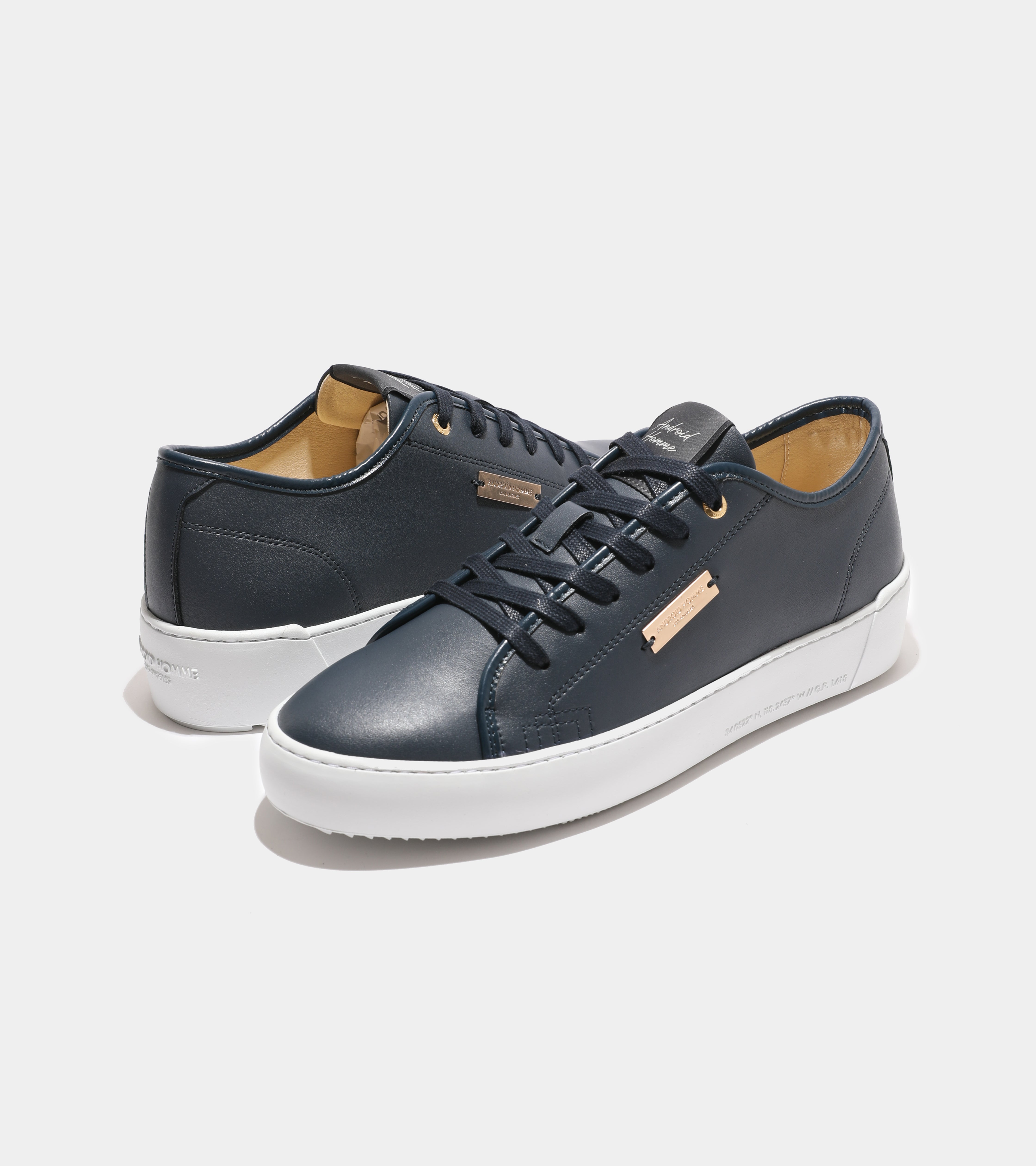 Sorrento | Navy Leather Hardware Logo AHP244-55