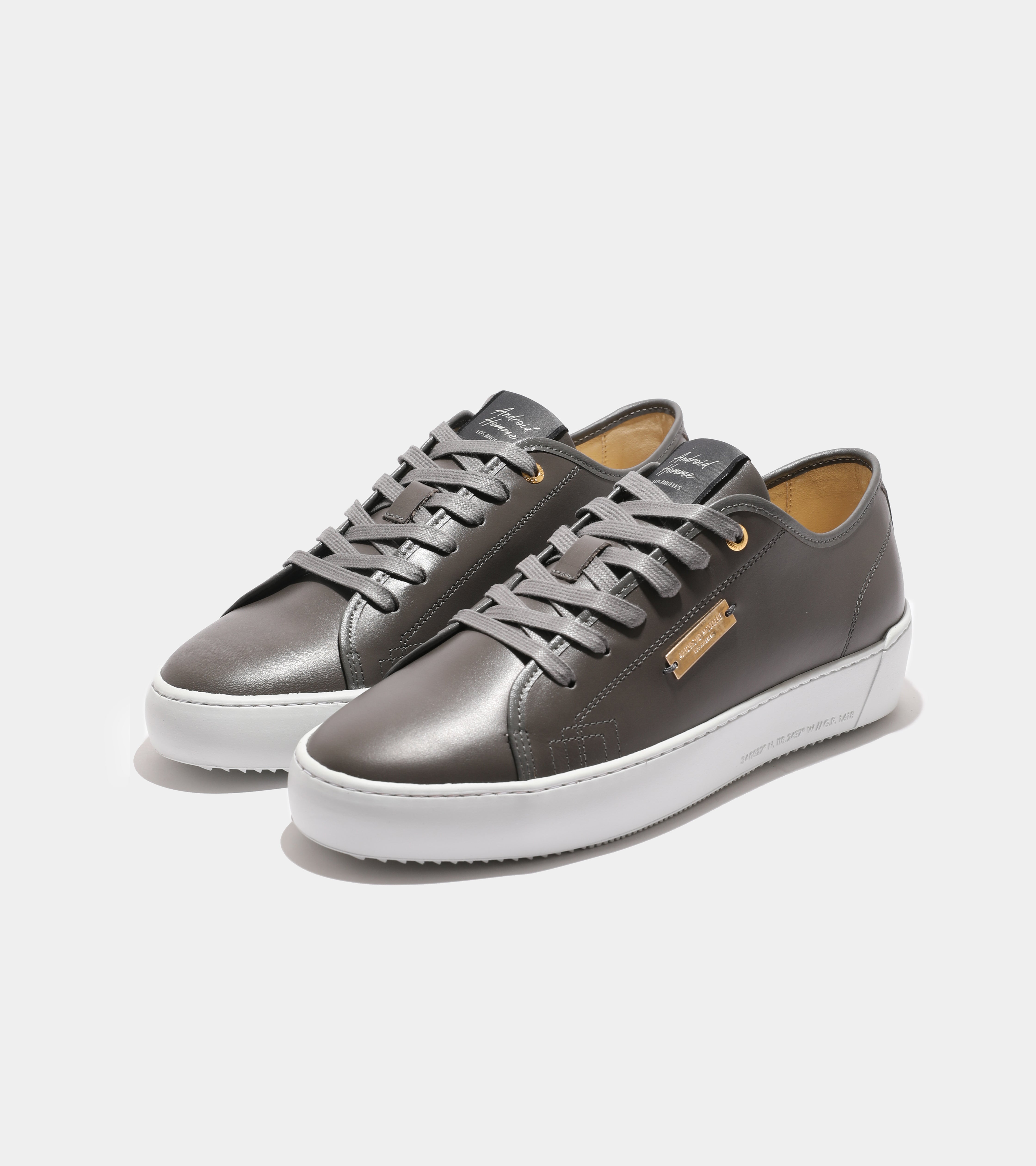 Sorrento | Grey Leather Hardware Logo AHP244-56