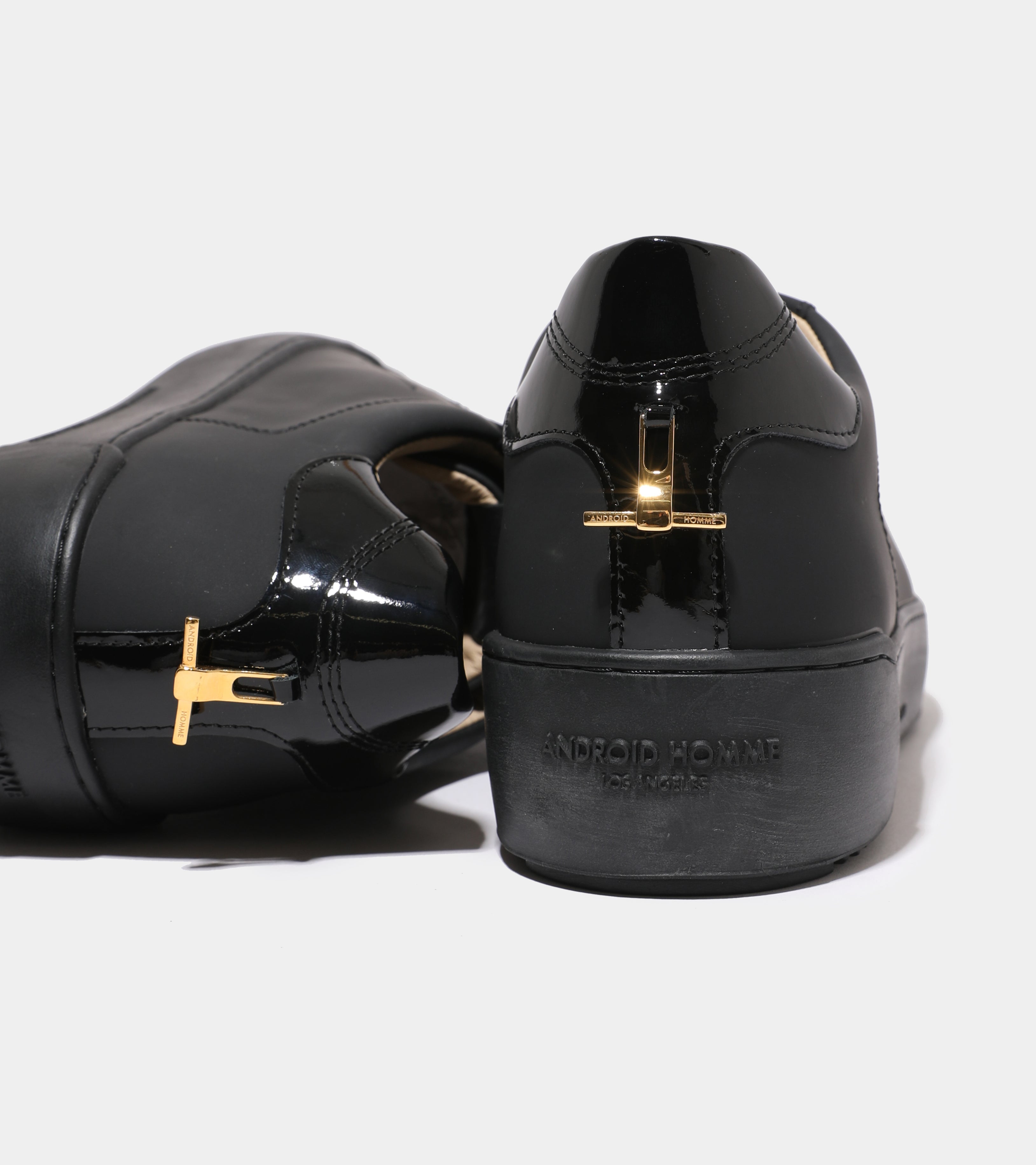 Zuma | Black Patent and Rubberised Leather  AHP244-17