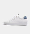 Zuma Leather & Hairy Denim Heel Trim