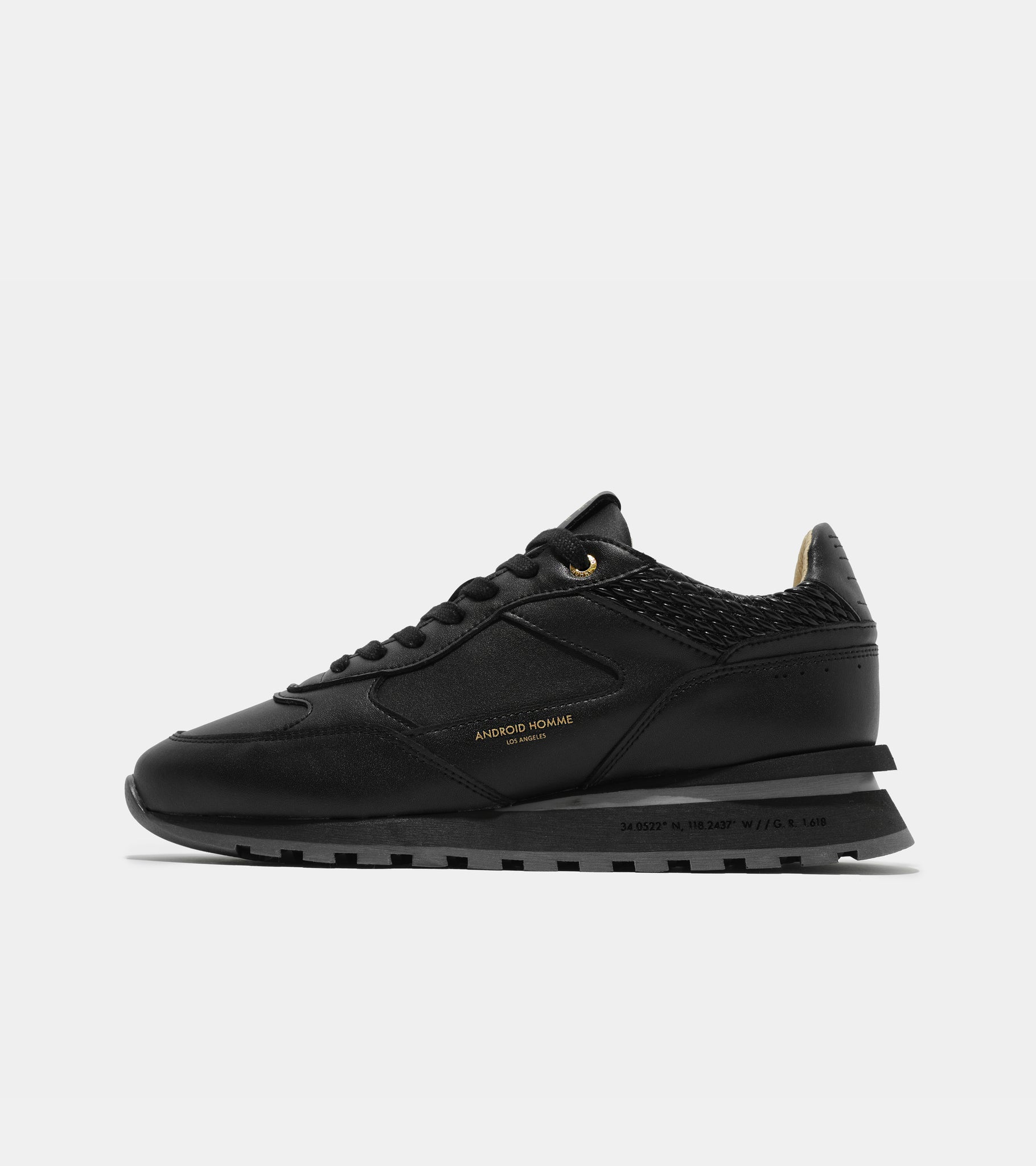 Lechuza Racer | Black Leather Stretch Woven AHP233-07