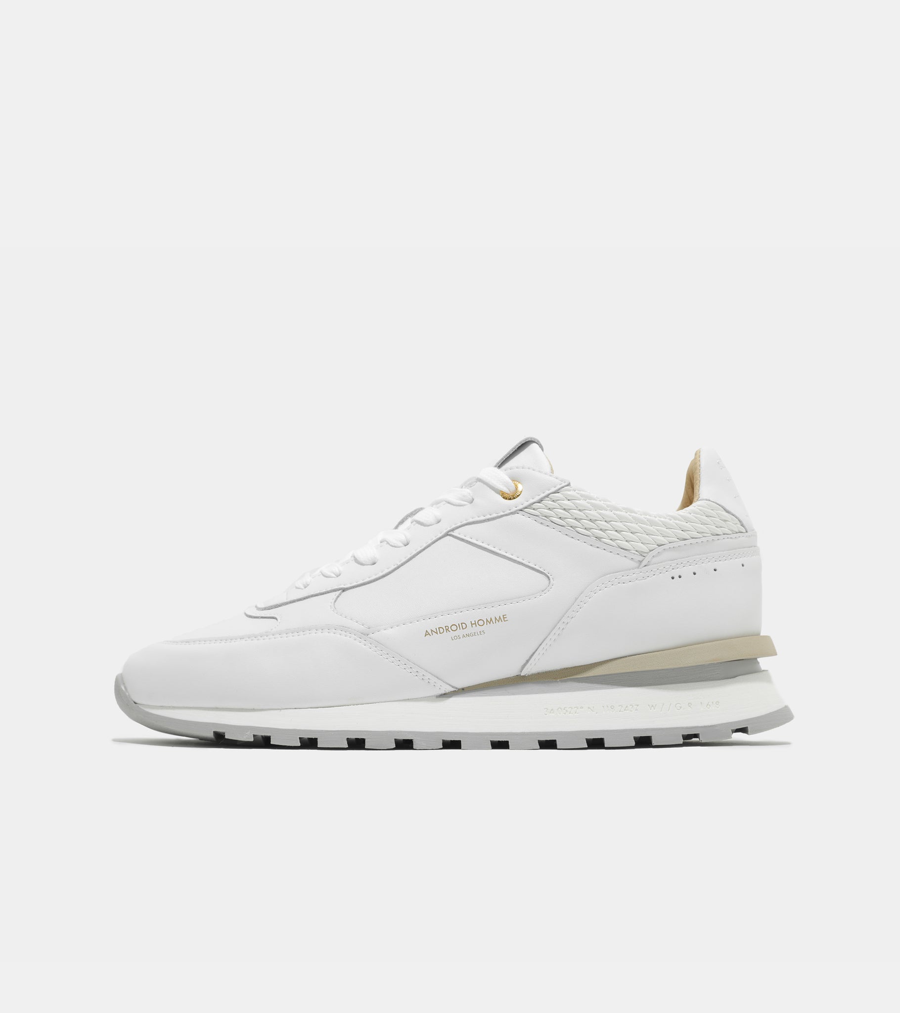 Lechuza Racer | White Leather Stretch Woven AHP233-09