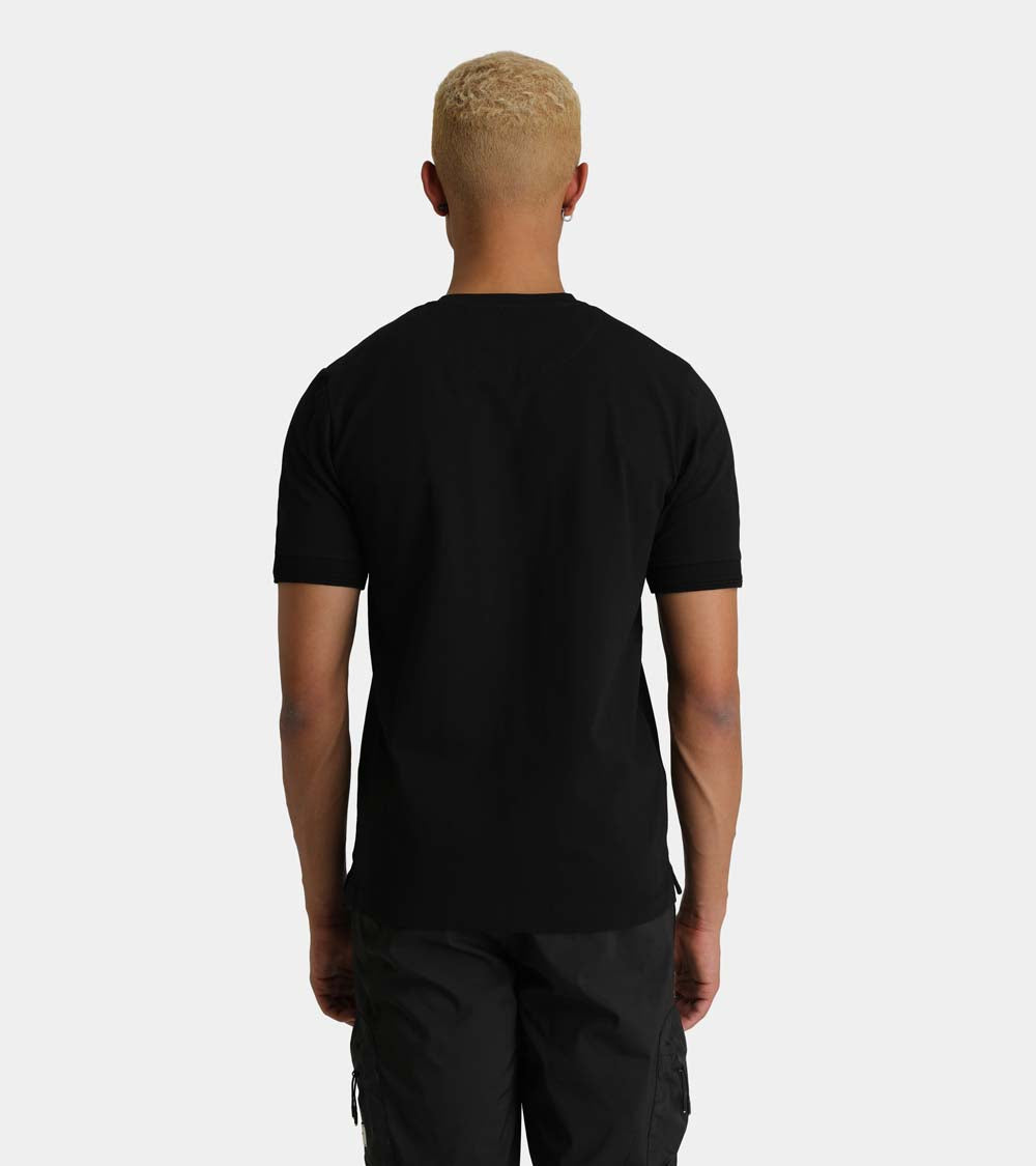 Embroidered Chest Plain T-Shirt | Black AHTA231-04