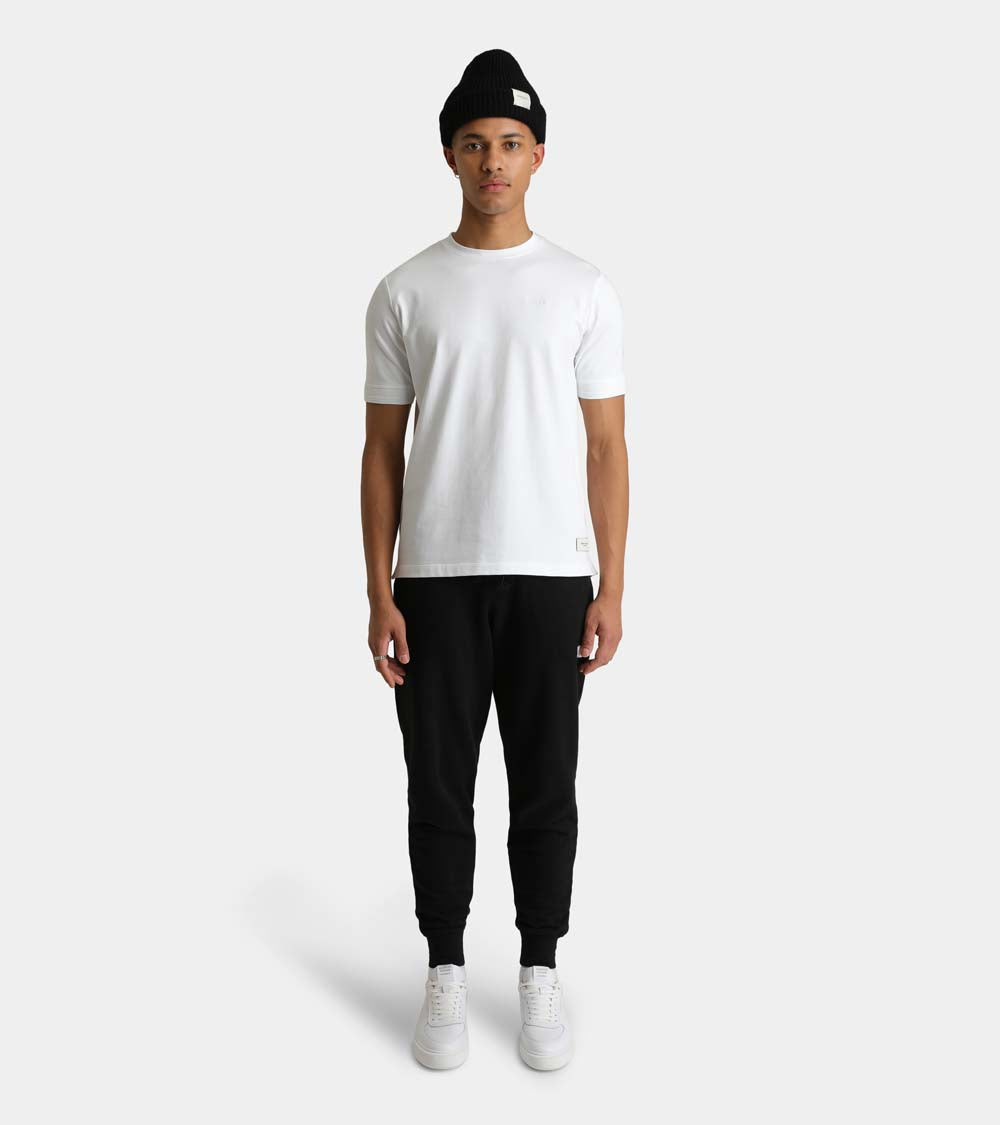 Embroidered Chest Plain T-Shirt | White AHTA231-12