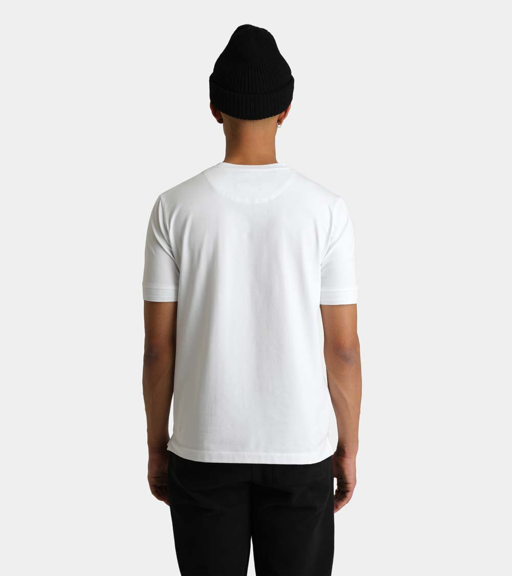 Embroidered Chest Plain T-Shirt | White AHTA231-12