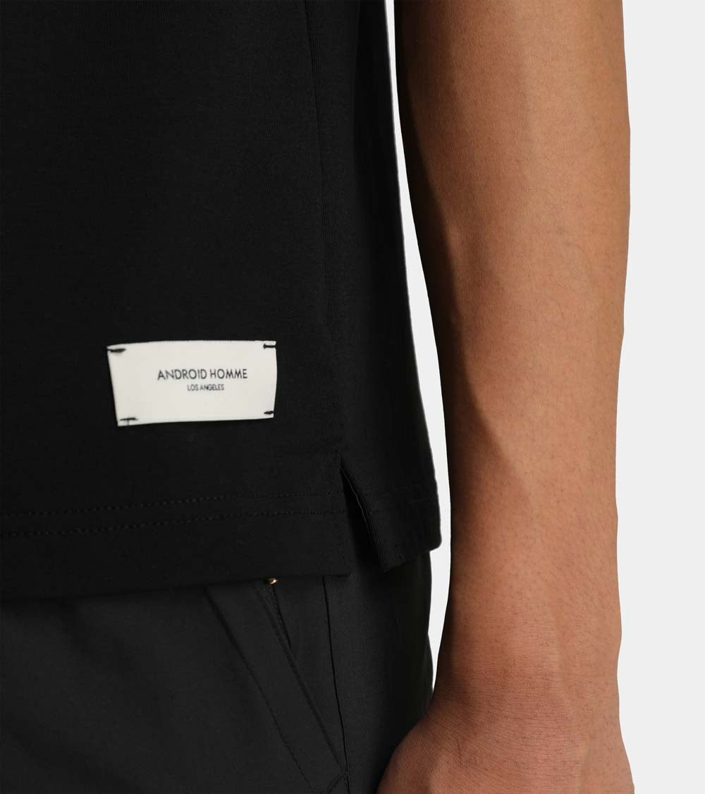 Embroidered Zip Polo | Black AHTA231-05