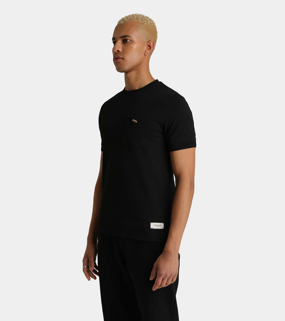 Toggle Pocket T-Shirt | Black AHTA231-07