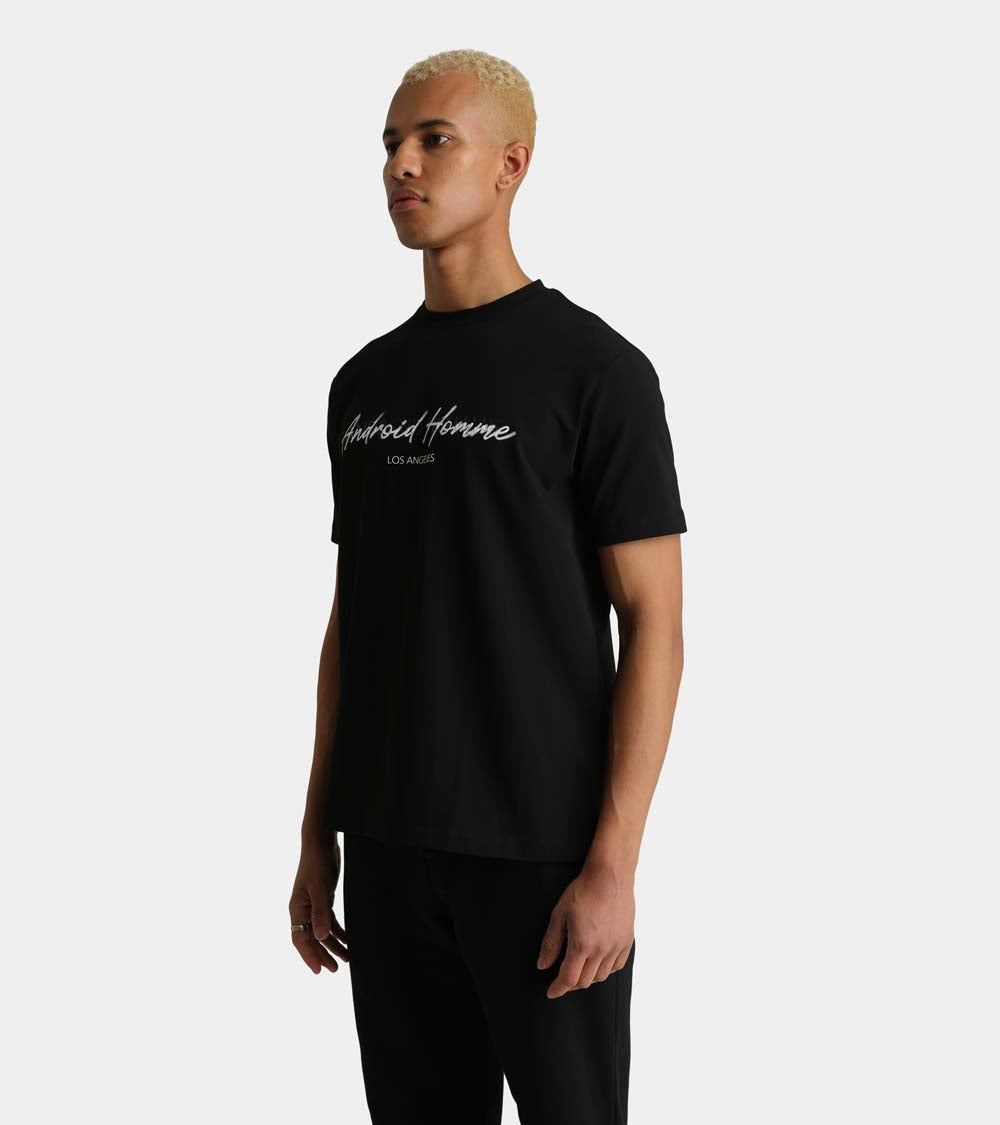 Blur Script T-Shirt | Black AHTA231-09